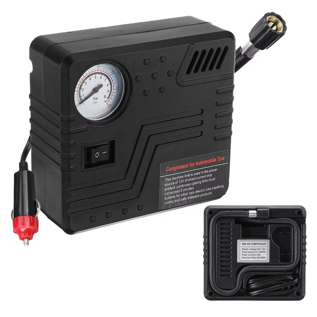 Compresor Portátil De Aire 12v 80Psi 13 x 13cms