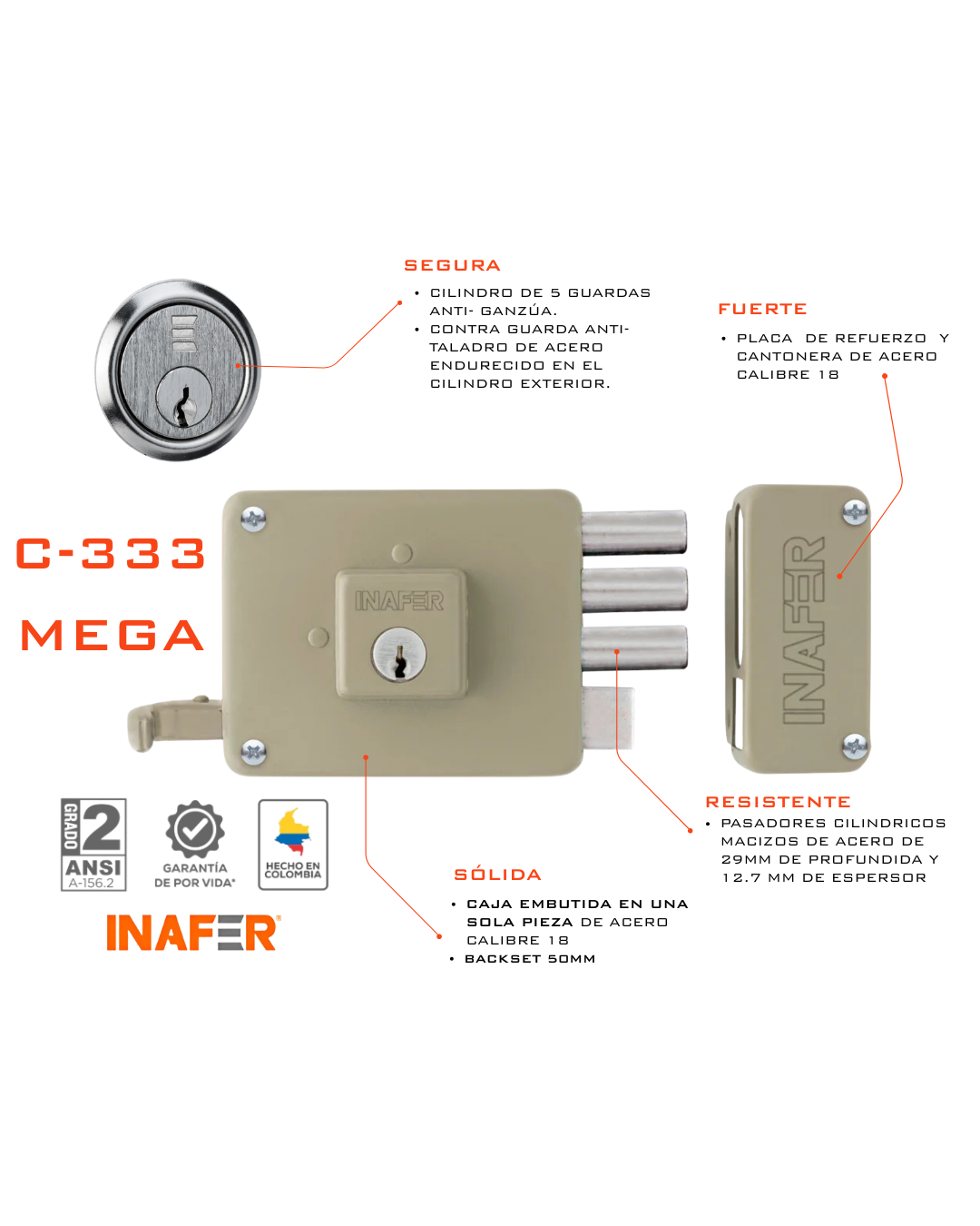 Cerradura INAFER C-333 MEGA