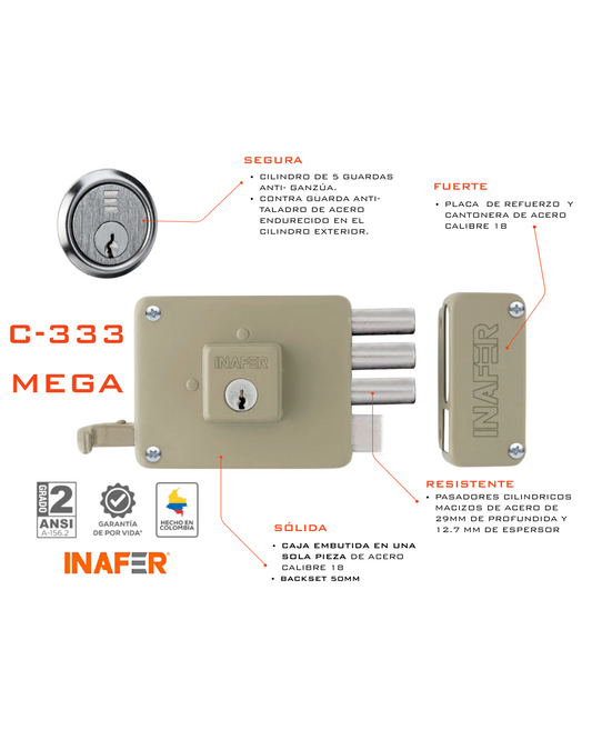 Cerradura INAFER C-333 MEGA