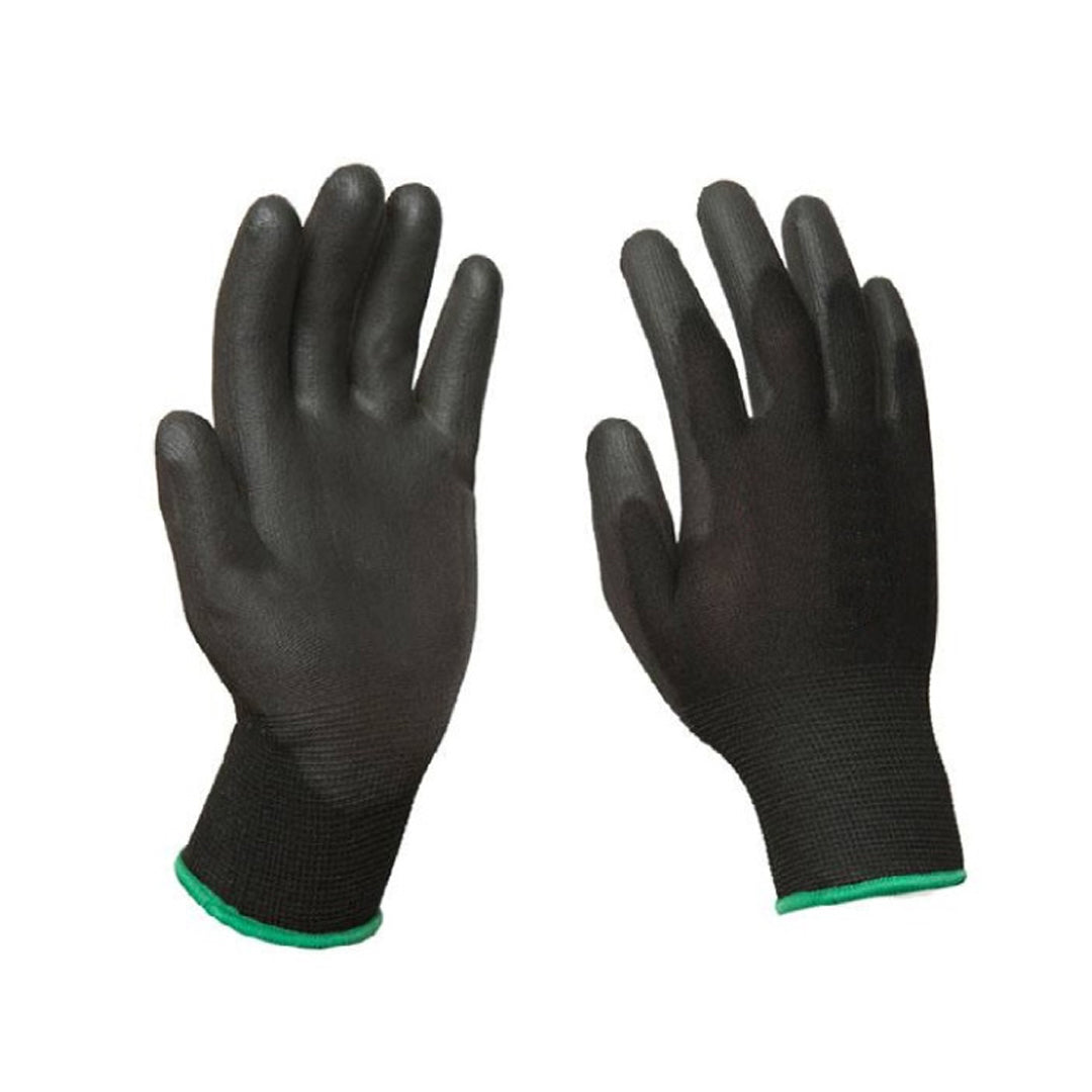 Guante Nylon Negro Con Capa Poliuretano Paq x 12 Unidades