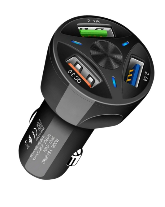 Cargador de Coche Puff para Celular – Blanco y Negro