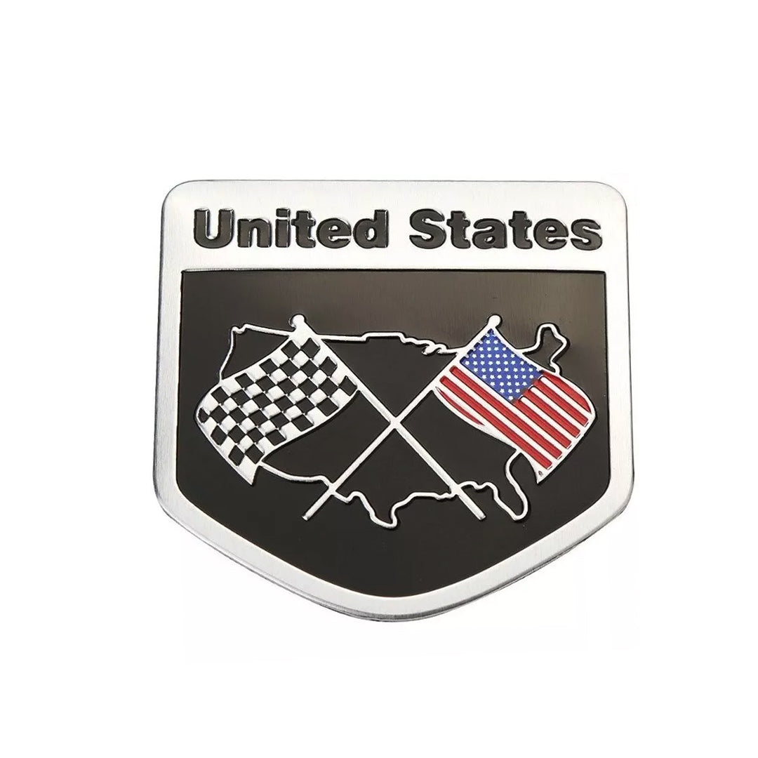 Emblema Bandera En Aluminio USA