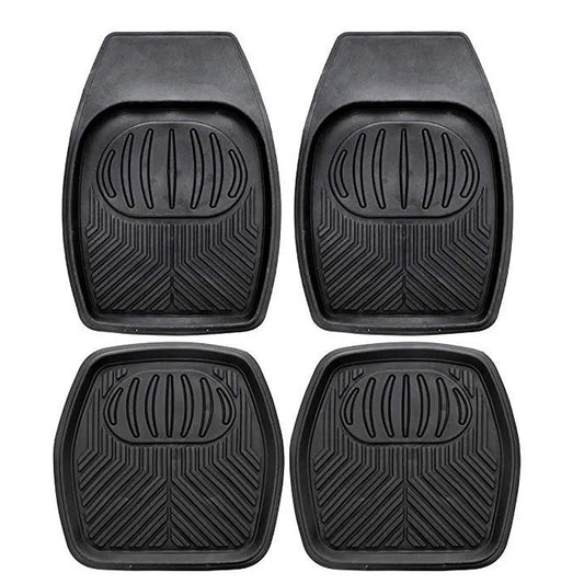 Juego Tapete 4 Piezas Caucho Negro