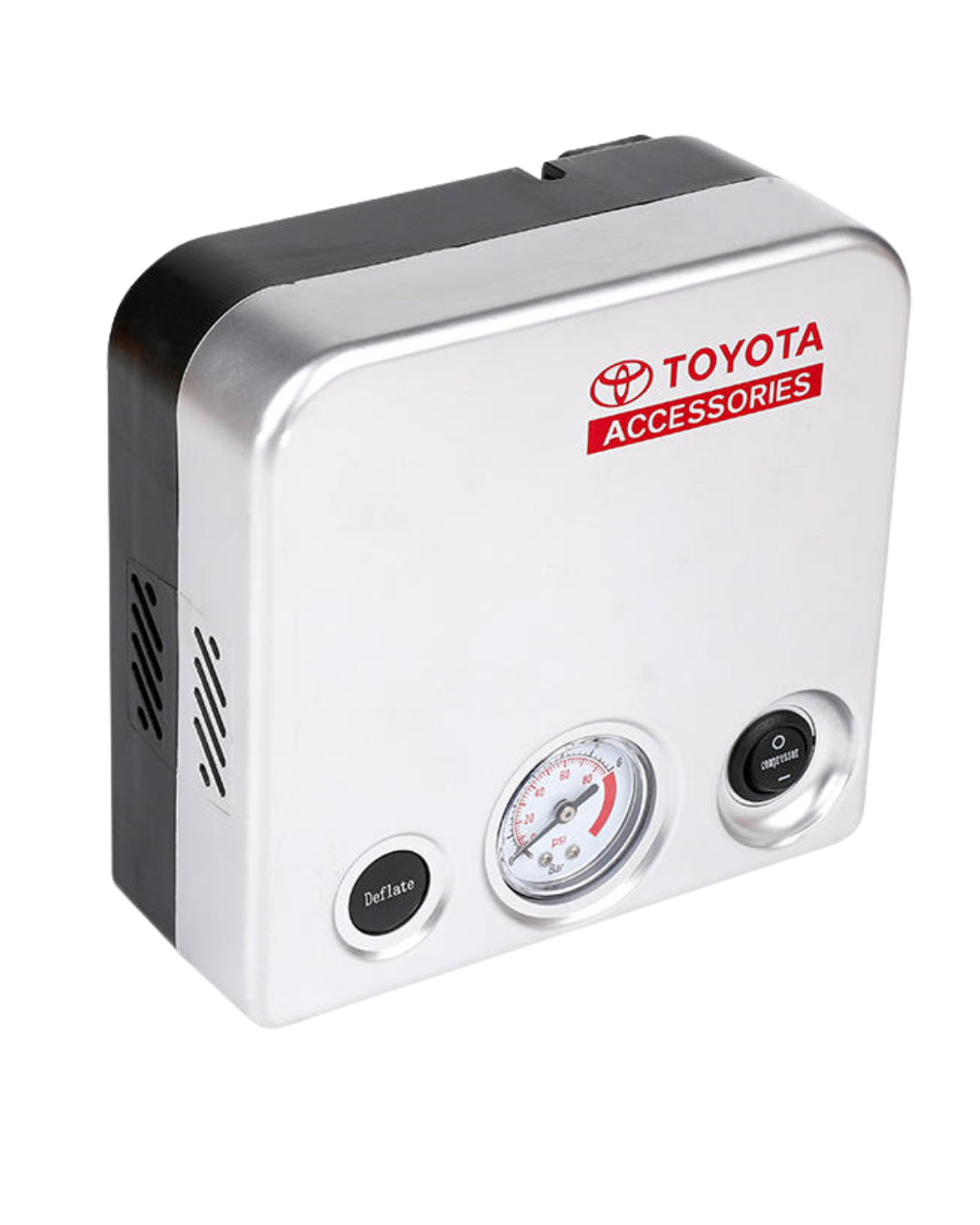 COMPRESOR PORTÁTIL DE AIRE 12V – 80 PSI (17 x 17 cm) TOYOTA