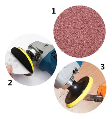 Soporte para Disco Velcro 4 1/2" con 5 Lijas