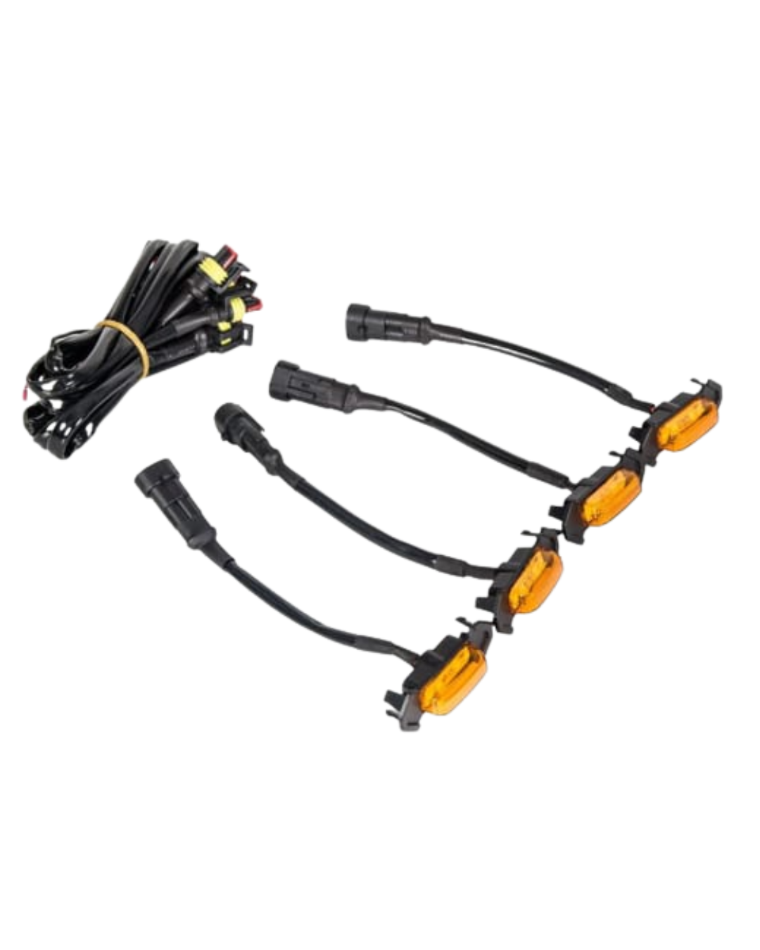 KIT DE LUCES LED PARA REJILLA DRL 6 LED x 4 UND AMARILLO 12V