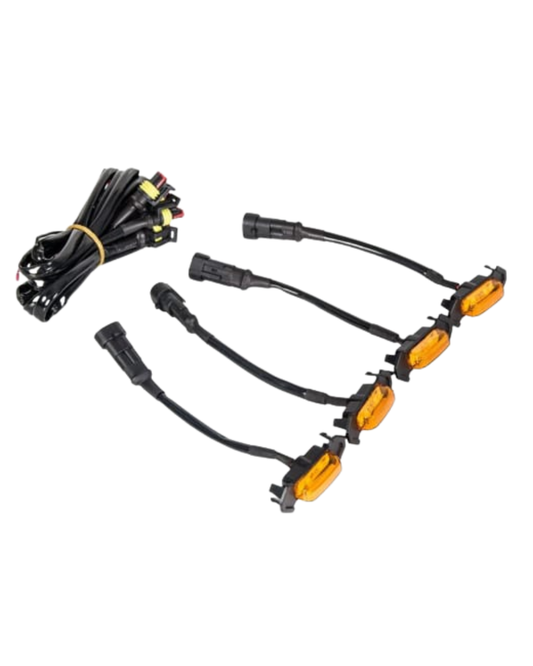KIT DE LUCES LED PARA REJILLA DRL 6 LED x 4 UND AMARILLO 12V