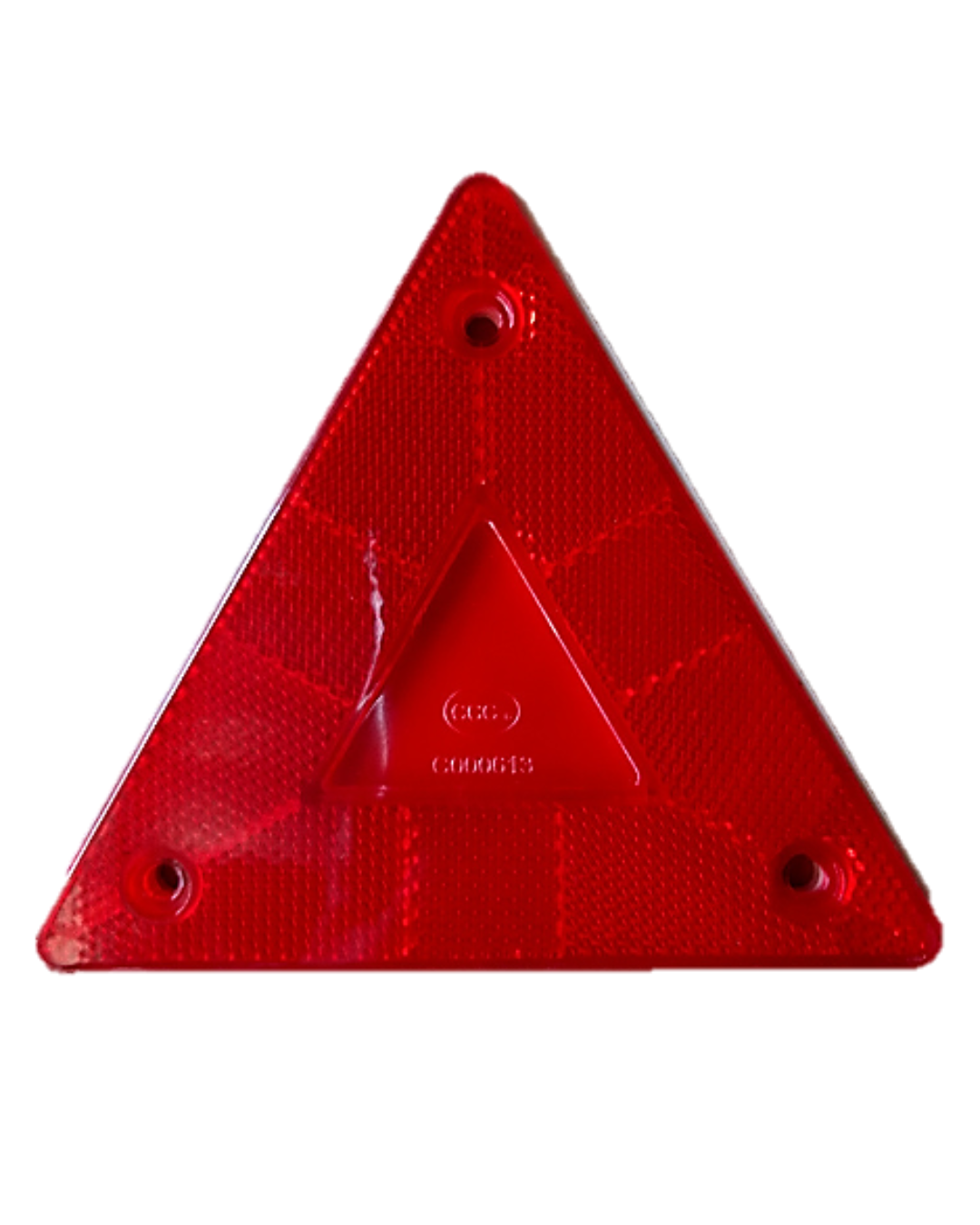 TRIÁNGULO TRAGA LUZ 3 HUECOS 15 x 15 CMS ROJO Y AMARILLO PAQ x 5 UND