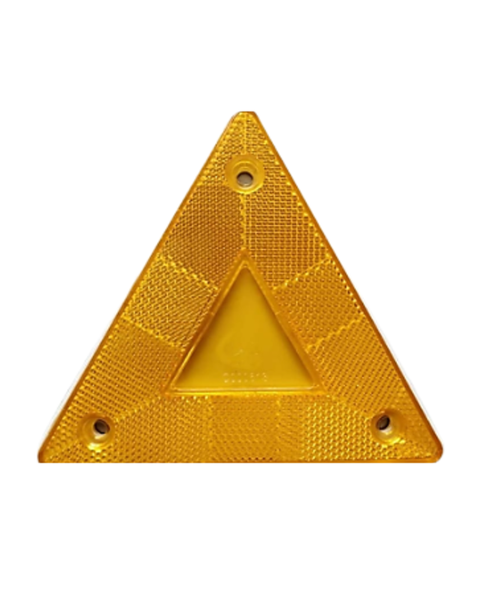 TRIÁNGULO TRAGA LUZ 3 HUECOS 15 x 15 CMS ROJO Y AMARILLO PAQ x 5 UND